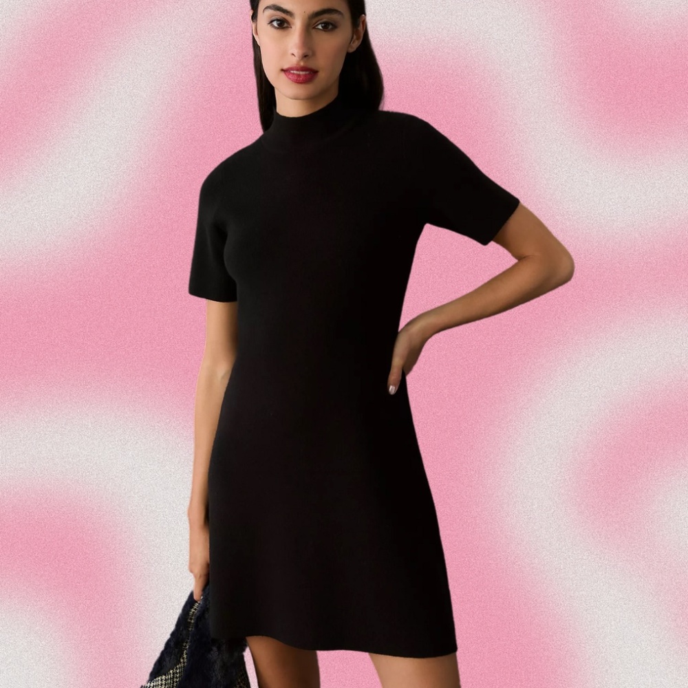 Anthropologie Mod Knit Mini Dress NWT – Black – Size XS